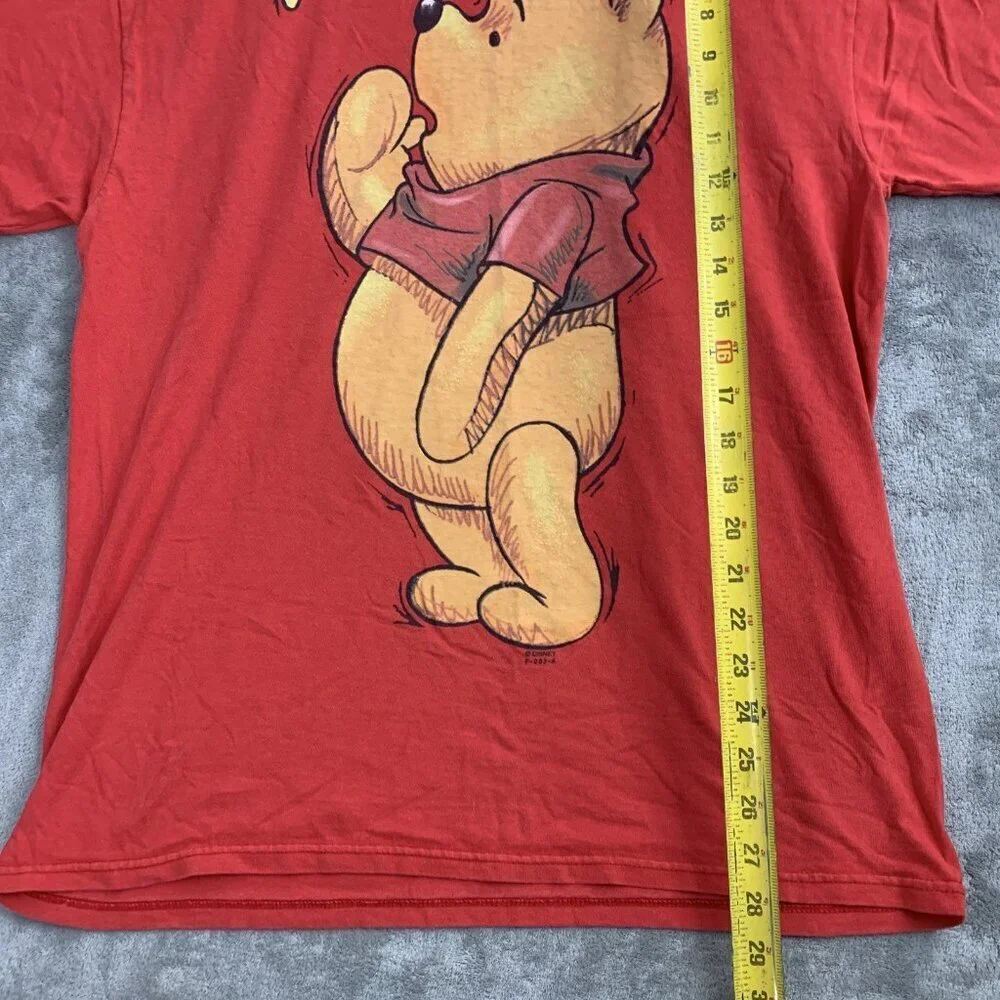 Vintage Disney Shirt Mens Medium Winnie The Pooh Red Jerry Leigh Tee Bee Cartoon - Picture 2 of 10